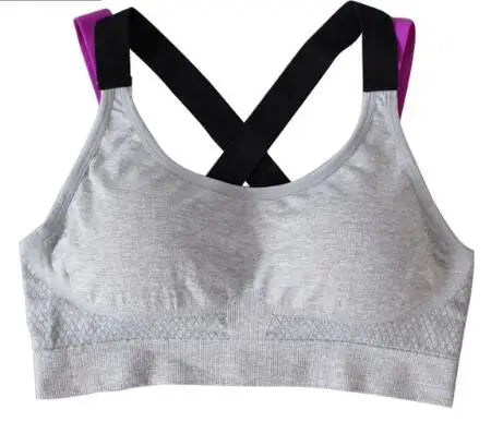 Sports Bra Full Cup Breathable Top Shockproof Cross Back Push Up Workout Bra For women Gym Running Jogging Yoga Fitness Bra