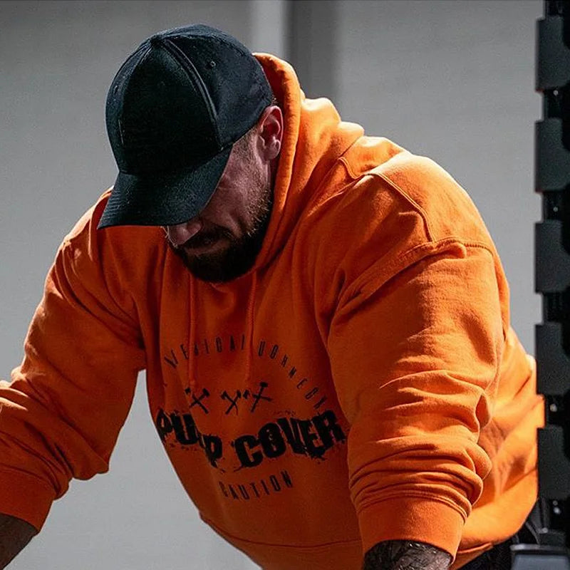 Autumn And Winter Men's PUMP COVER Gym Wool Pullovers Fitness Sweatshirts Men Fleece Hoodies Stringer Bodybuilding Fitness Casual Coat