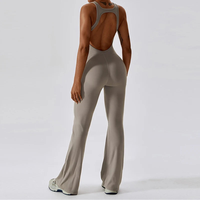 Back V Jumpsuit Gym Set Women Training Yoga Suit Sportswear Women Sports Jumpsuit Fitness Rompers Stretch Workout Bodysuits