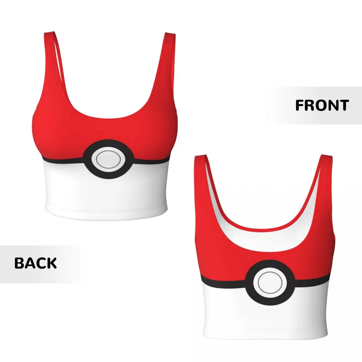 High Impact Pokemon Sports Bra Women Gym Workout Yoga Crop Top