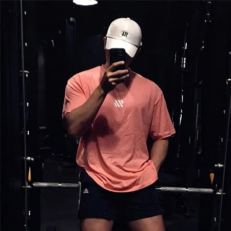 Men's Short sleeve Cotton T-shirt men Brand Sports t shirt Fitness Bodybuilding loose Running t shirt Male Summer Training tops