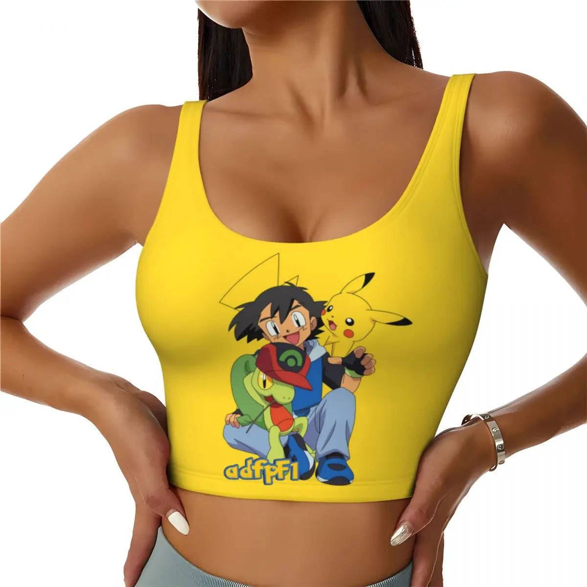 High Impact Pokemon Sports Bra Women Gym Workout Yoga Crop Top