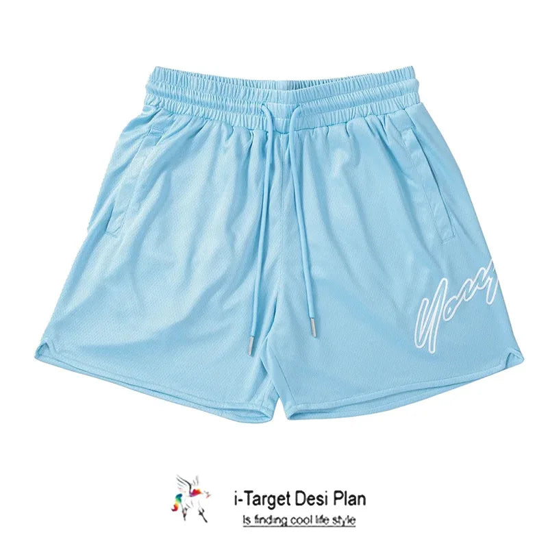 Trend Men's Mesh Beach Swim Casual Shorts Man Quick Dry Loose Basketball Jogger Short Pants Gym Fitness Sport Running Sweatpants