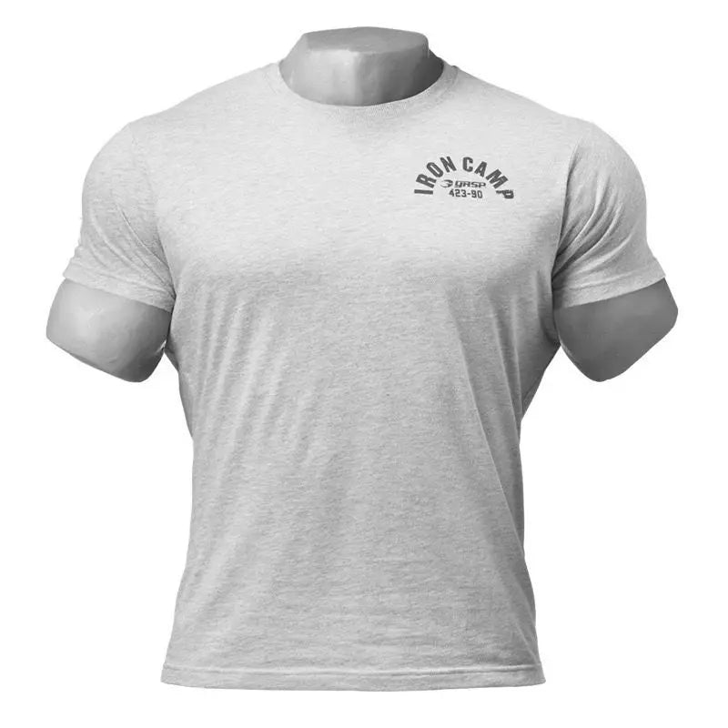Muscle Fitness Brothers Men's Summer Sports Casual Running Workout Fitness Cotton Elastic Short Sleeve T-Shirt