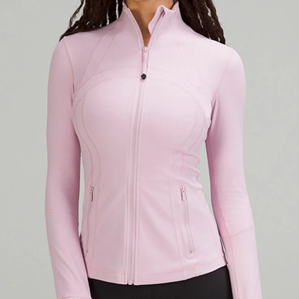Women's Slim-Fit Zippered Training define Jacket - Long Sleeve Fitness Running Top for Jogging & Sports, Lightweight Activewear