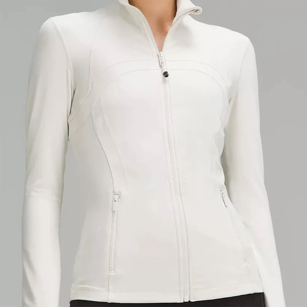 Women's Slim-Fit Zippered Training define Jacket - Long Sleeve Fitness Running Top for Jogging & Sports, Lightweight Activewear