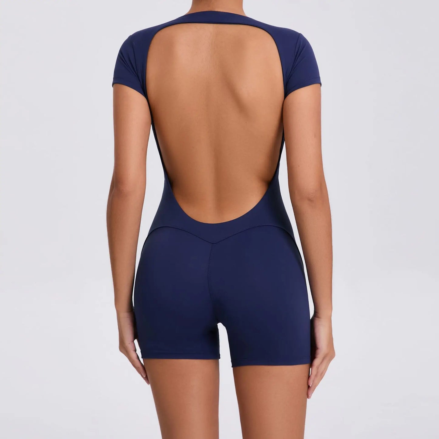 Yoga Jumpsuit Fitness Sports Overalls Gym Clothing Set Wear Pilates Workout Clothes Women Short Sleeves Outfit Activewear