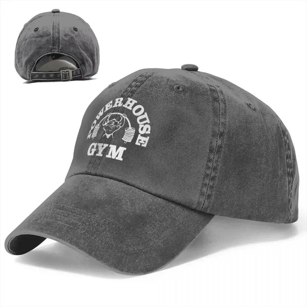 Classic Denim Powerhouse Gym Baseball Caps For Men Women Summer Adjustable Baseball Hat