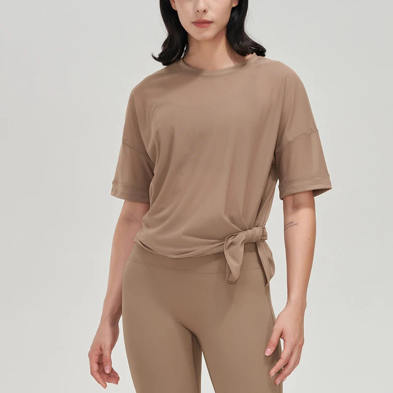 Women's Ice-cold Breathable Fitness Sports T-shirt Yoga Tops Loose Gym Sports Short Sleeve Shirt Women Sportswear Workout Clothes