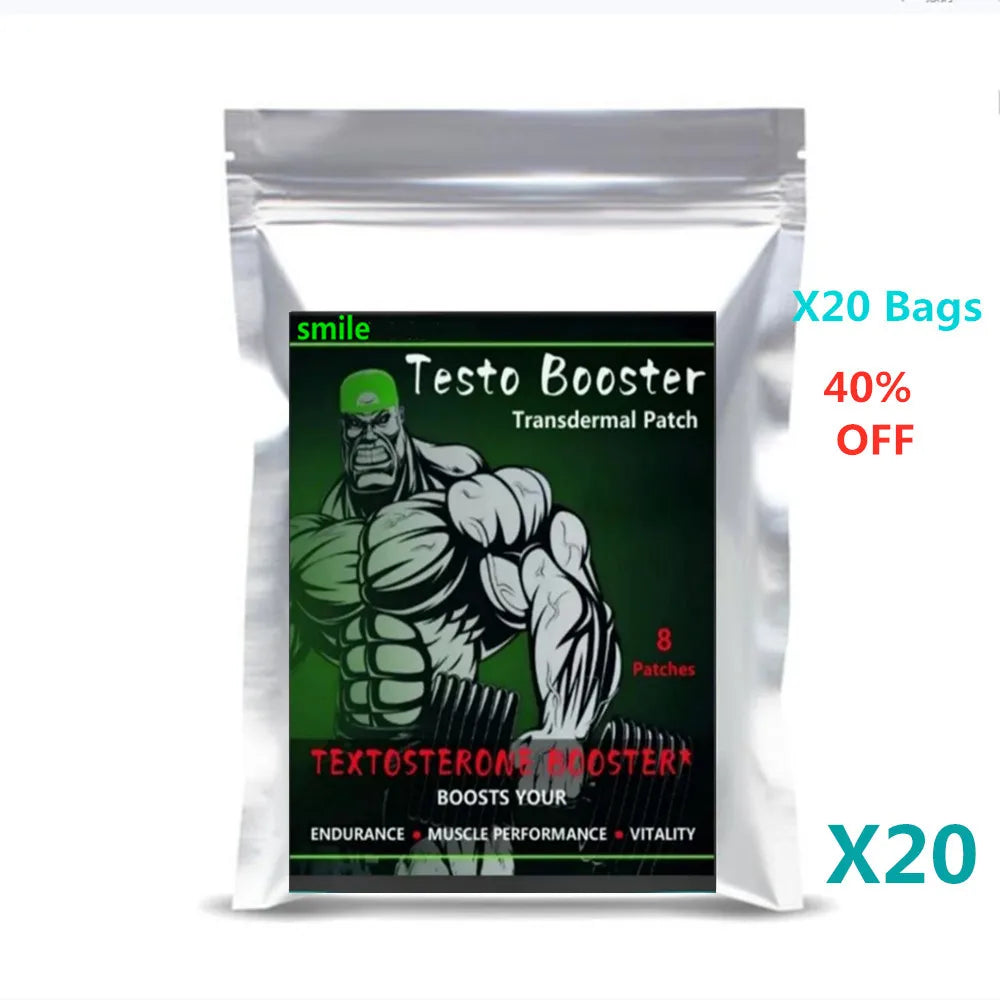 Testosterone Anabolic Booster for Fast Muscle Building - Transdermal Patches Extreme USA-Made Muscle Growth Support Supplement