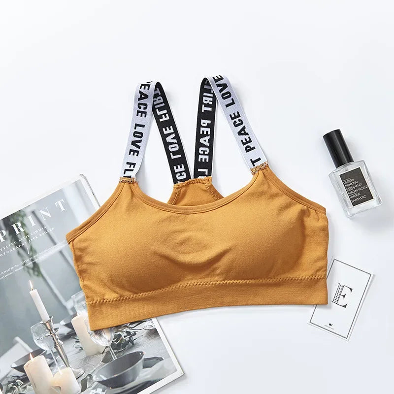 Elastic Sports Bra Sling Top Women's Sports Bra Without Steel Ring Sweat Absorption Quick Dry Comfortable Skin Fashion Underwear