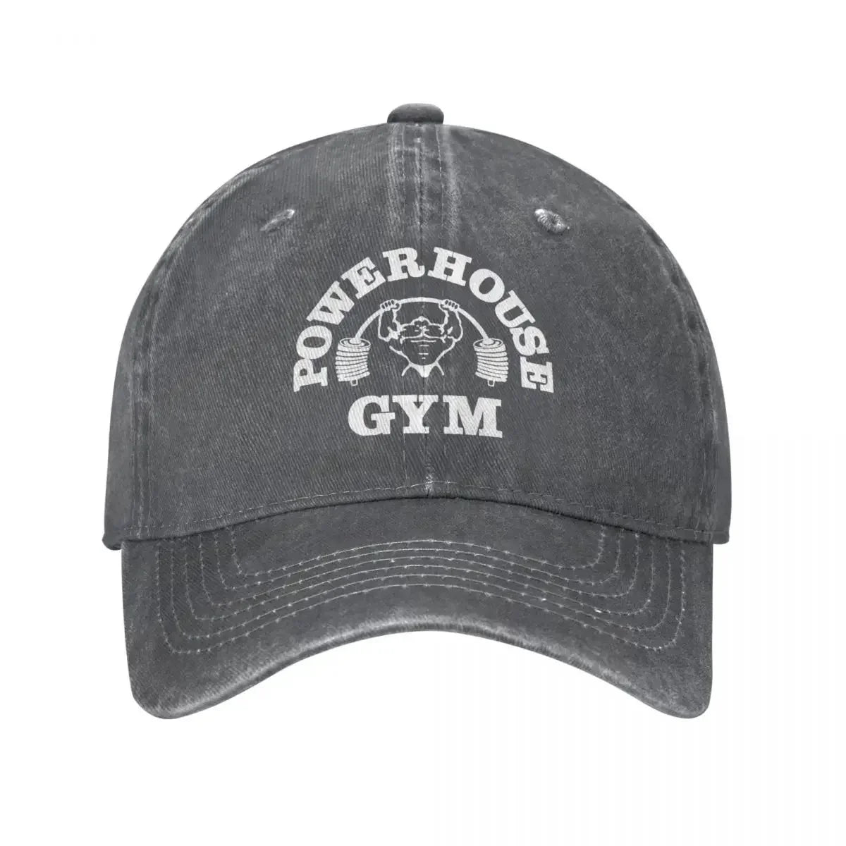 Classic Denim Powerhouse Gym Baseball Caps For Men Women Summer Adjustable Baseball Hat