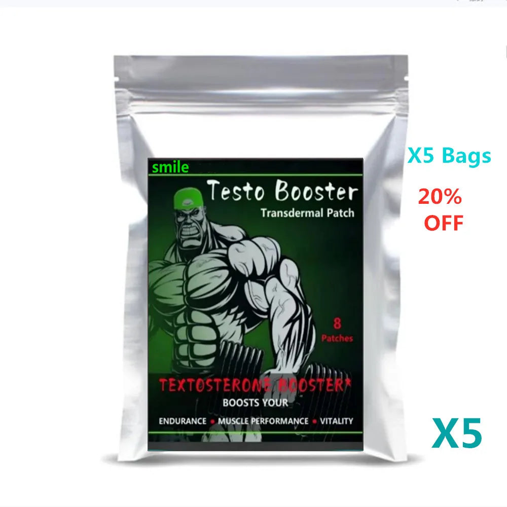 Testosterone Anabolic Booster for Fast Muscle Building - Transdermal Patches Extreme USA-Made Muscle Growth Support Supplement