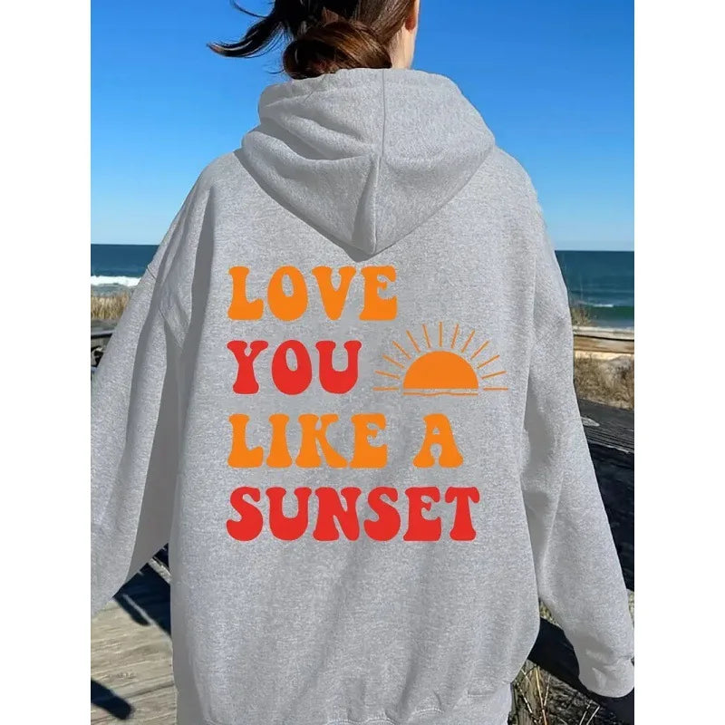 Women's fleece hoodie 2024 new letter pattern printed kangaroo pocket drawstring pullover hoodie hoodie