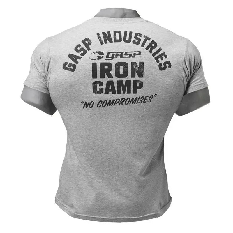 Muscle Fitness Brothers Men's Summer Sports Casual Running Workout Fitness Cotton Elastic Short Sleeve T-Shirt