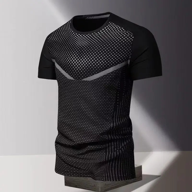 Summer men's clothing 3D printed quick drying men's thin breathable fitness top round neck short sleeved sports casual T-shirt