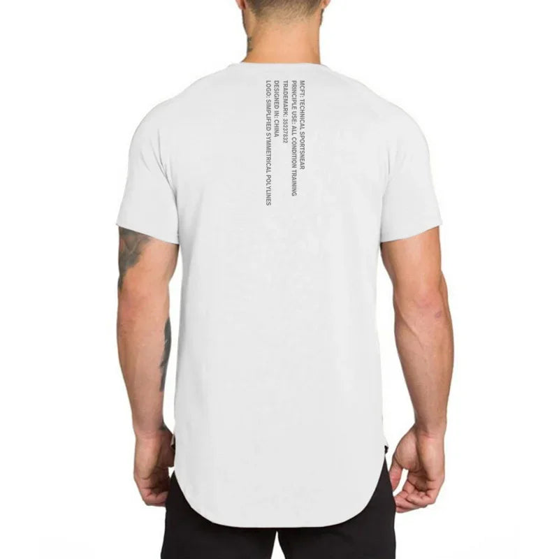 Muscleguys Gym t shirt Men Fitness Workout Cotton T-Shirt Bodybuilding Workout Skinny Tee shirt Summer Casual Sports Clothing