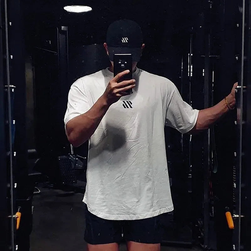 Men's Short sleeve Cotton T-shirt men Brand Sports t shirt Fitness Bodybuilding loose Running t shirt Male Summer Training tops
