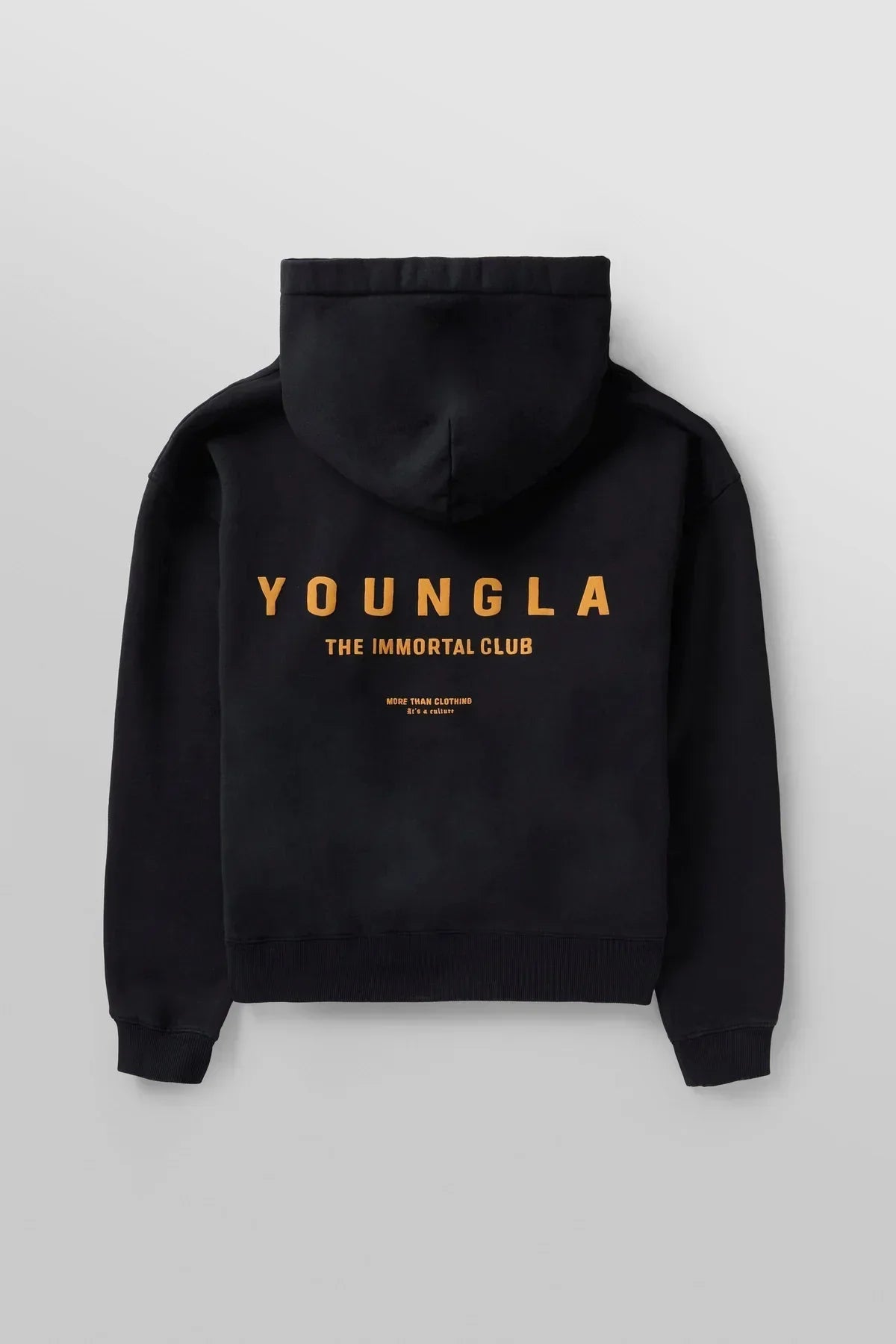 YOUNGLA American men's oversized hoodie double-layer composite fabric printed coat sports fitness sweatshirt
