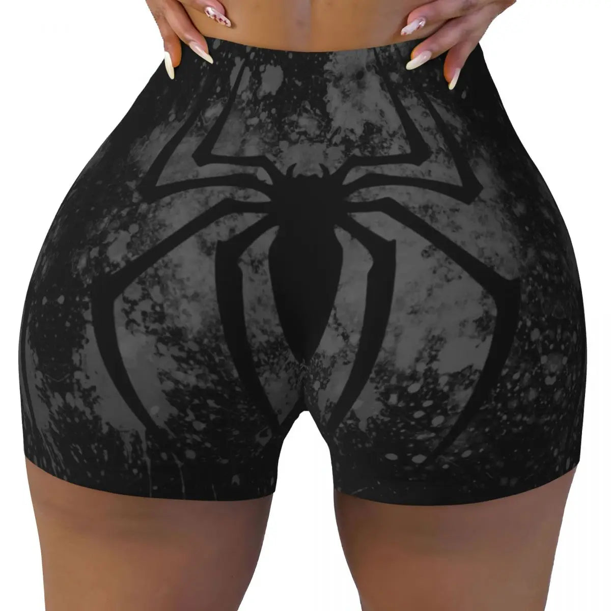 Women Spiderman Cartoon Superhero Workout Yoga Shorts Gym Athletic Biker Running Shorts