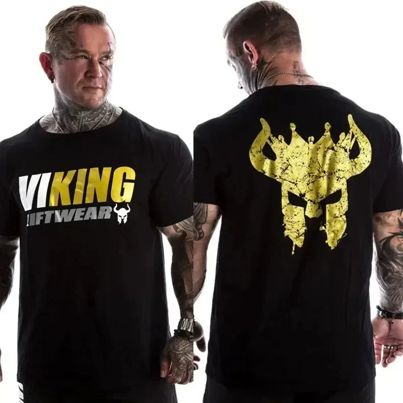 Summer Workout Training 3D Printed Viking T-shirt Sport Men's T-shirt Gym Workout Breathable Outdoor Casual Running Top