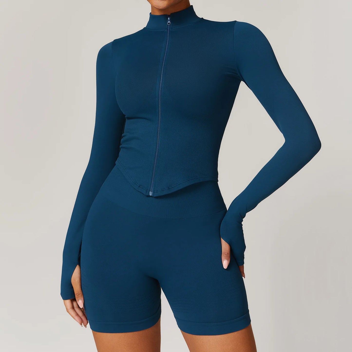 Hearuisavy Autumn Running Zipper Workout Jacket Women Long Sleeve Sportswear Gym Top Female Quick-Dry Yoga Clothing Sport Coat