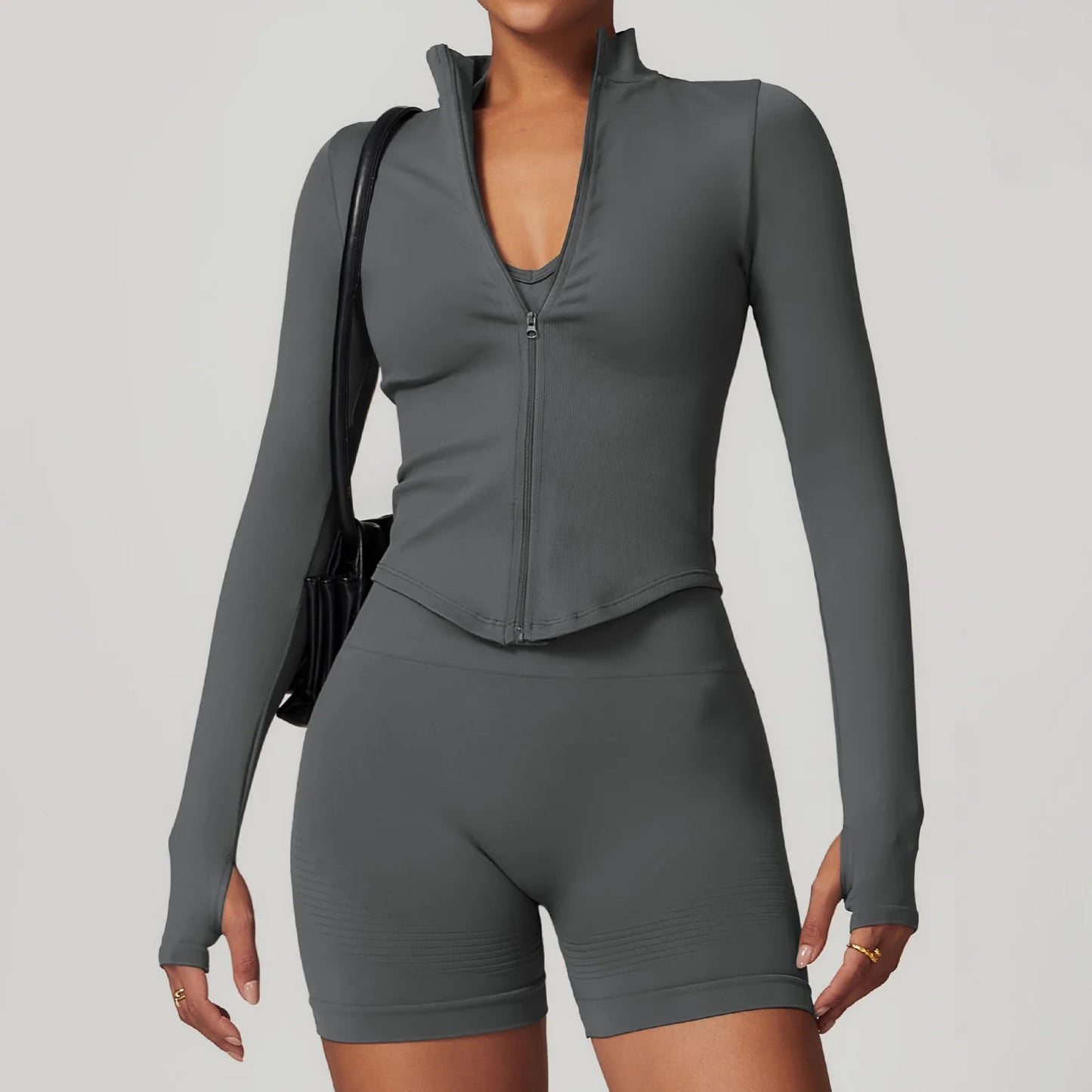 Hearuisavy Autumn Running Zipper Workout Jacket Women Long Sleeve Sportswear Gym Top Female Quick-Dry Yoga Clothing Sport Coat