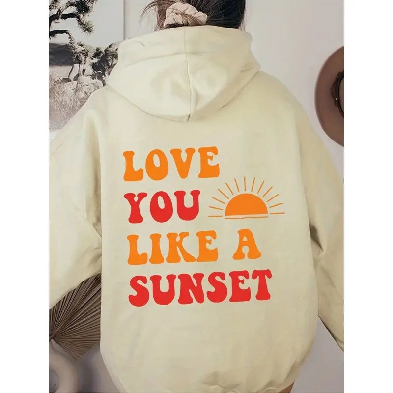 Women's fleece hoodie 2024 new letter pattern printed kangaroo pocket drawstring pullover hoodie hoodie