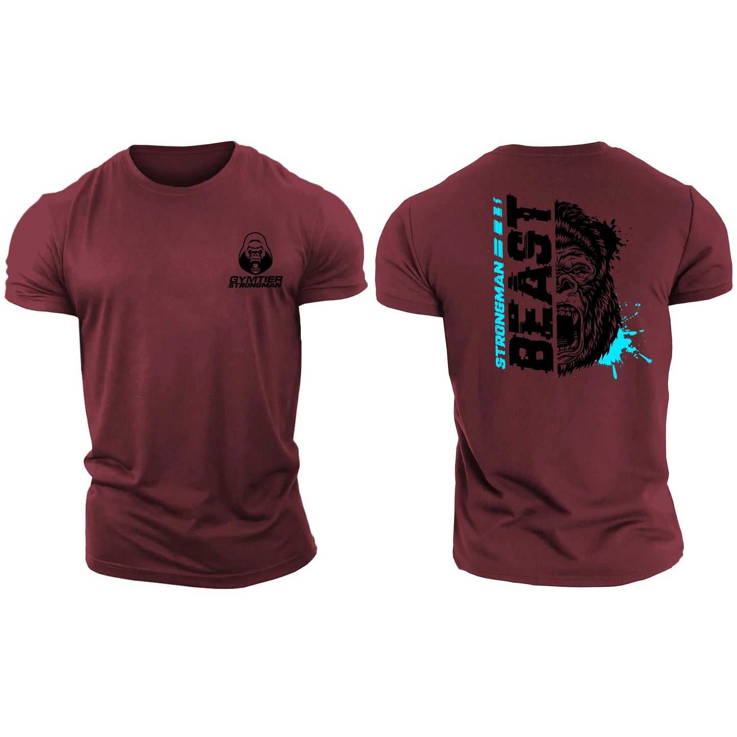 Strongman Beast - Gym T-Shirt High Quality Casual Men's Short Sleeves Top