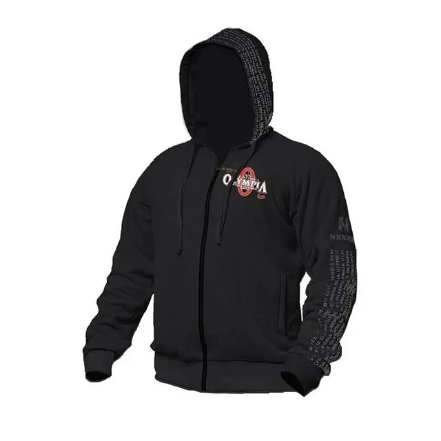 OLYMPIA Men Gyms Hoodies Gyms Fitness Bodybuilding Sweatshirt Pullover Sportswear Male Workout Hooded Jacket Clothing