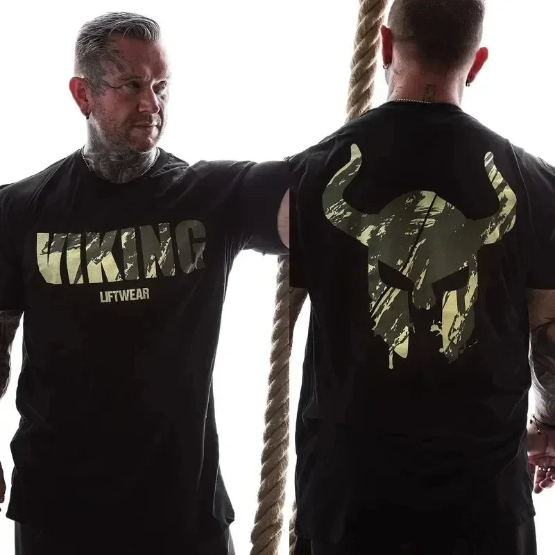 Summer Workout Training 3D Printed Viking T-shirt Sport Men's T-shirt Gym Workout Breathable Outdoor Casual Running Top