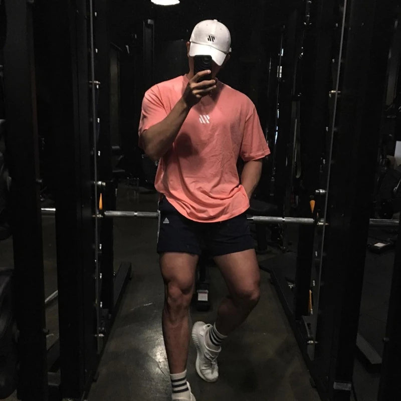 Men's Clothing Gym Fitness Streetwear Tees Breathable Cotton Loose Short Sleeve T-shirt Summer Casual Running Tops Sweatshirt