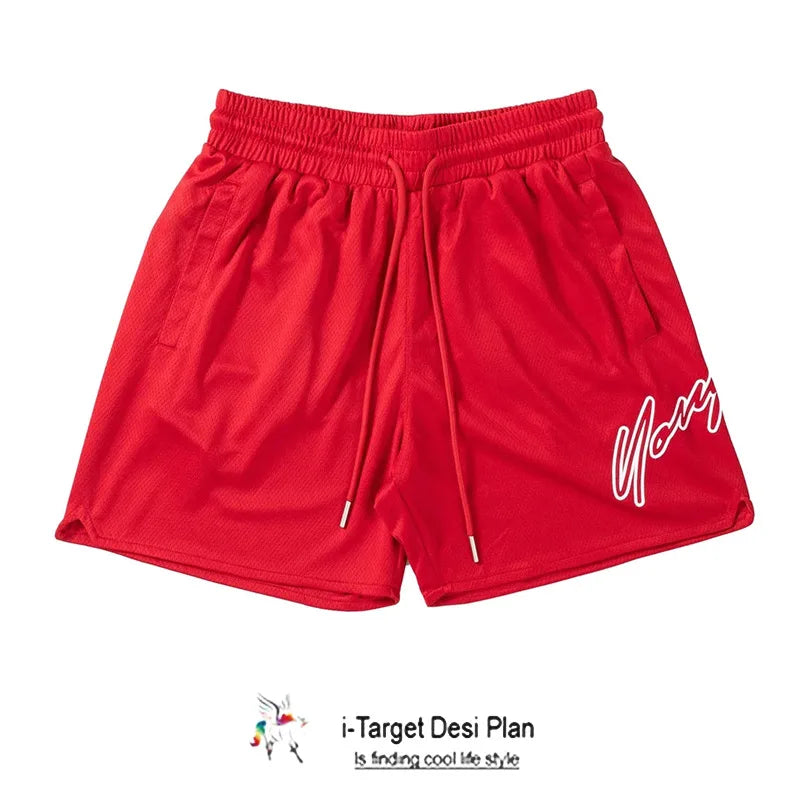 Trend Men's Mesh Beach Swim Casual Shorts Man Quick Dry Loose Basketball Jogger Short Pants Gym Fitness Sport Running Sweatpants