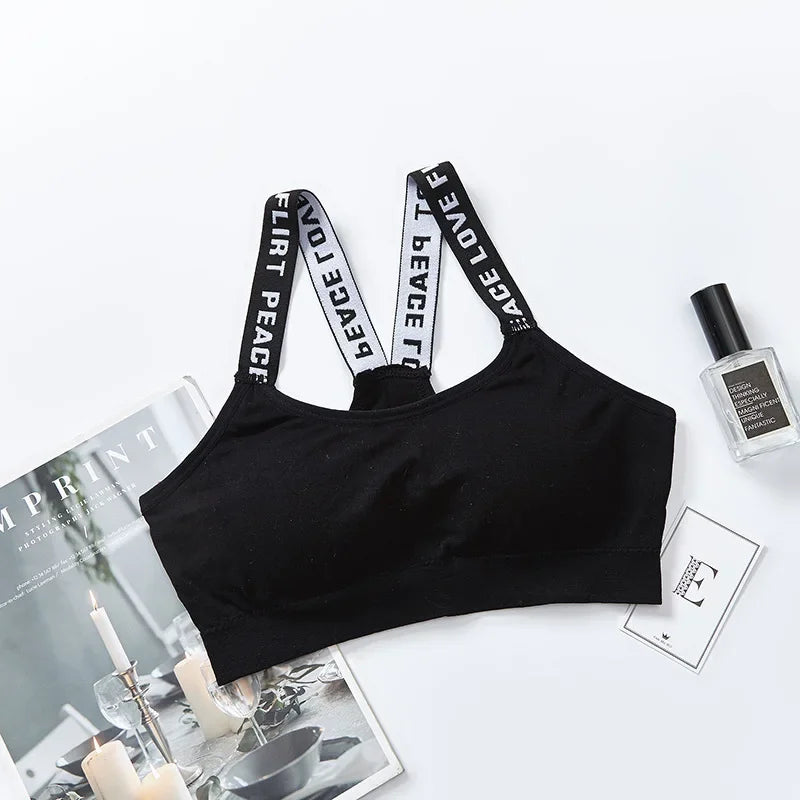 Elastic Sports Bra Sling Top Women's Sports Bra Without Steel Ring Sweat Absorption Quick Dry Comfortable Skin Fashion Underwear