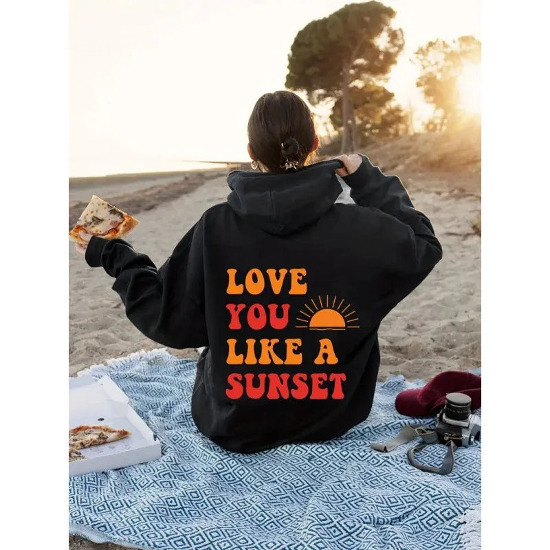 Women's fleece hoodie 2024 new letter pattern printed kangaroo pocket drawstring pullover hoodie hoodie