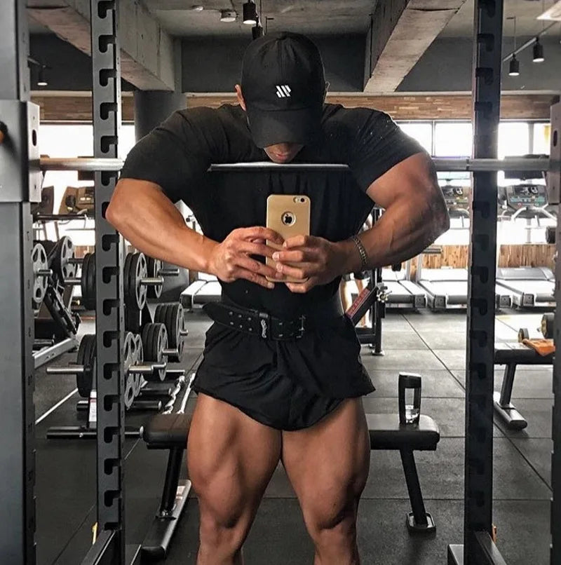 Men's Clothing Gym Fitness Streetwear Tees Breathable Cotton Loose Short Sleeve T-shirt Summer Casual Running Tops Sweatshirt