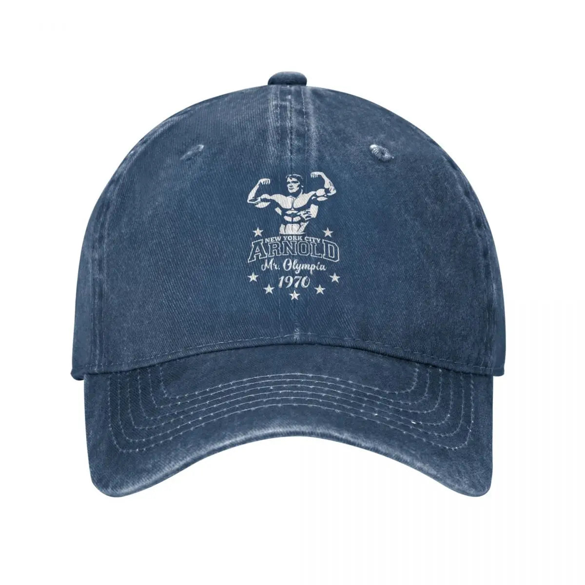 Arnold Schwarzenegger Mr Olympia Baseball Caps Vintage Distressed Denim Headwear for Men Women Outdoor Travel Caps Hat