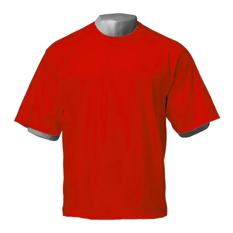 Plain Gym Clothing Fitness Mens Oversized T Shirt Outdoor Hip Hop Streetwear Loose Half Sleeve T-shirt Bodybuilding Tee Shirt