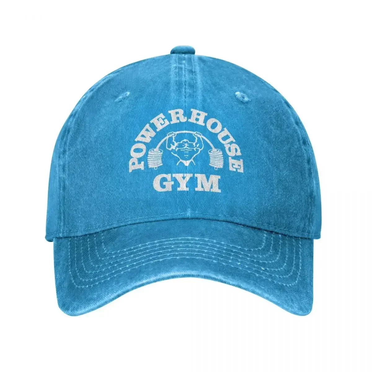 Classic Denim Powerhouse Gym Baseball Caps For Men Women Summer Adjustable Baseball Hat