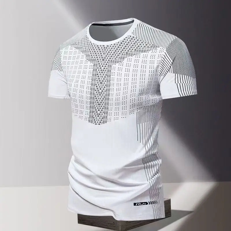 Summer men's clothing 3D printed quick drying men's thin breathable fitness top round neck short sleeved sports casual T-shirt