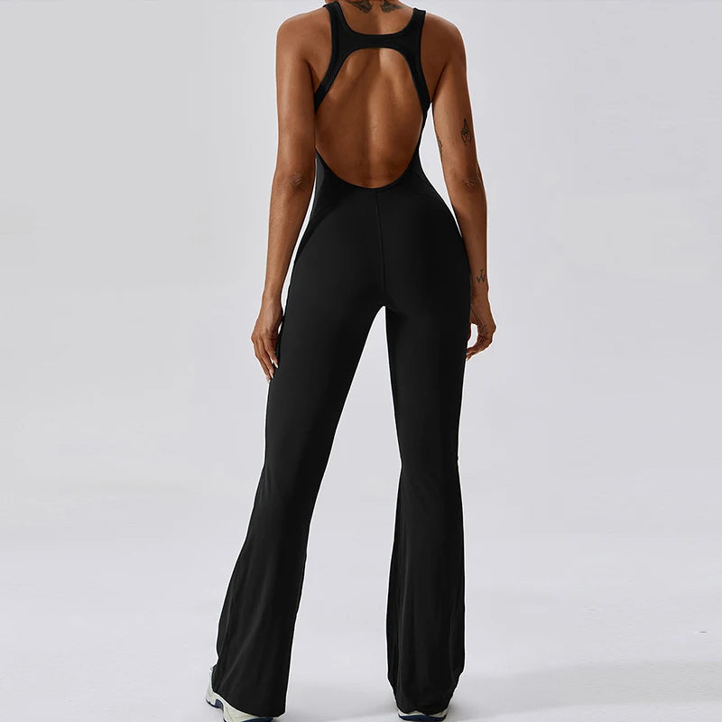 Back V Jumpsuit Gym Set Women Training Yoga Suit Sportswear Women Sports Jumpsuit Fitness Rompers Stretch Workout Bodysuits