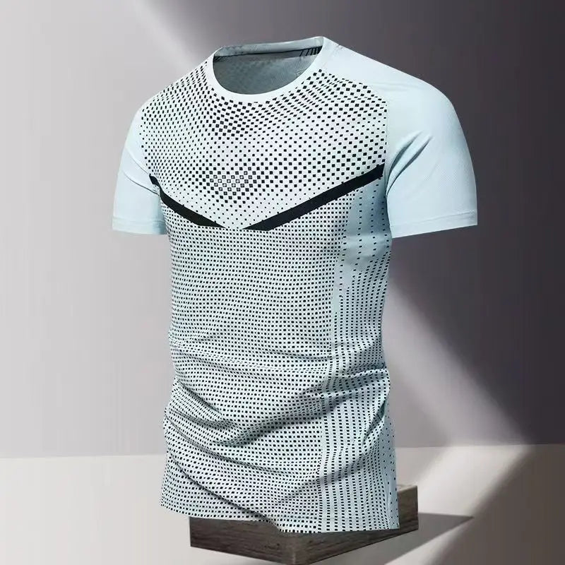 Summer men's clothing 3D printed quick drying men's thin breathable fitness top round neck short sleeved sports casual T-shirt