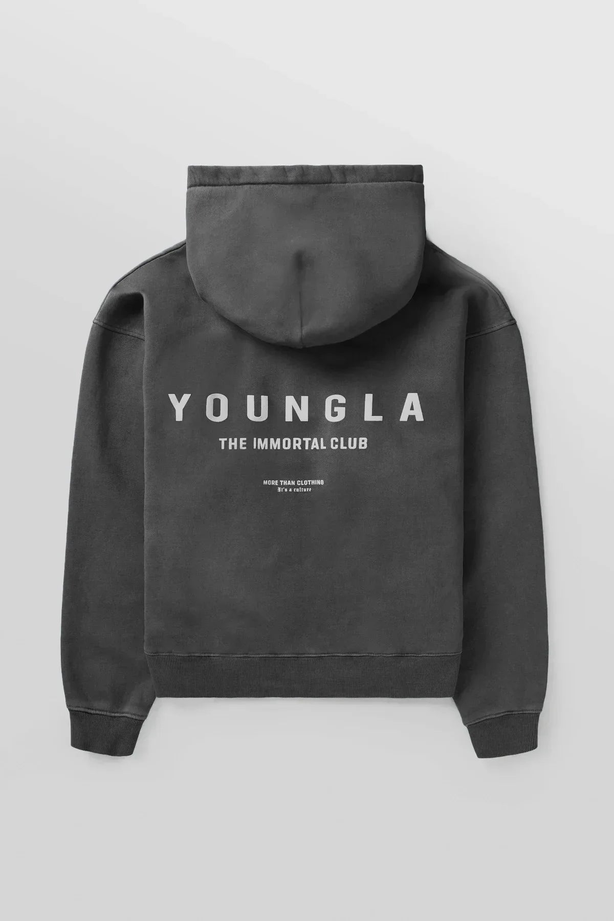 YOUNGLA American men's oversized hoodie double-layer composite fabric printed coat sports fitness sweatshirt