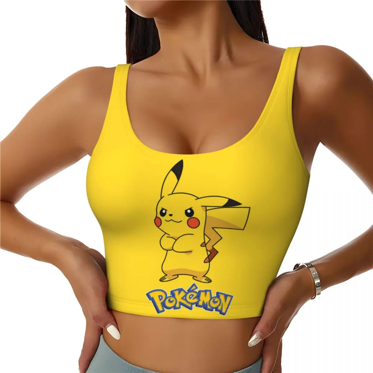High Impact Pokemon Sports Bra Women Gym Workout Yoga Crop Top