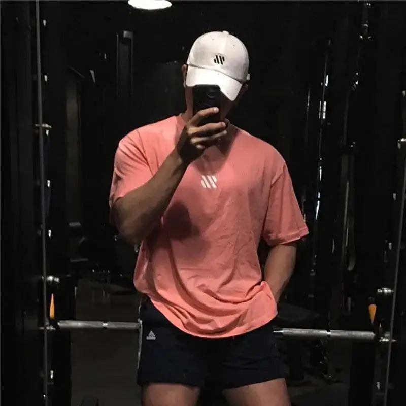 Men's Short sleeve Cotton T-shirt men Brand Sports t shirt Fitness Bodybuilding loose Running t shirt Male Summer Training tops