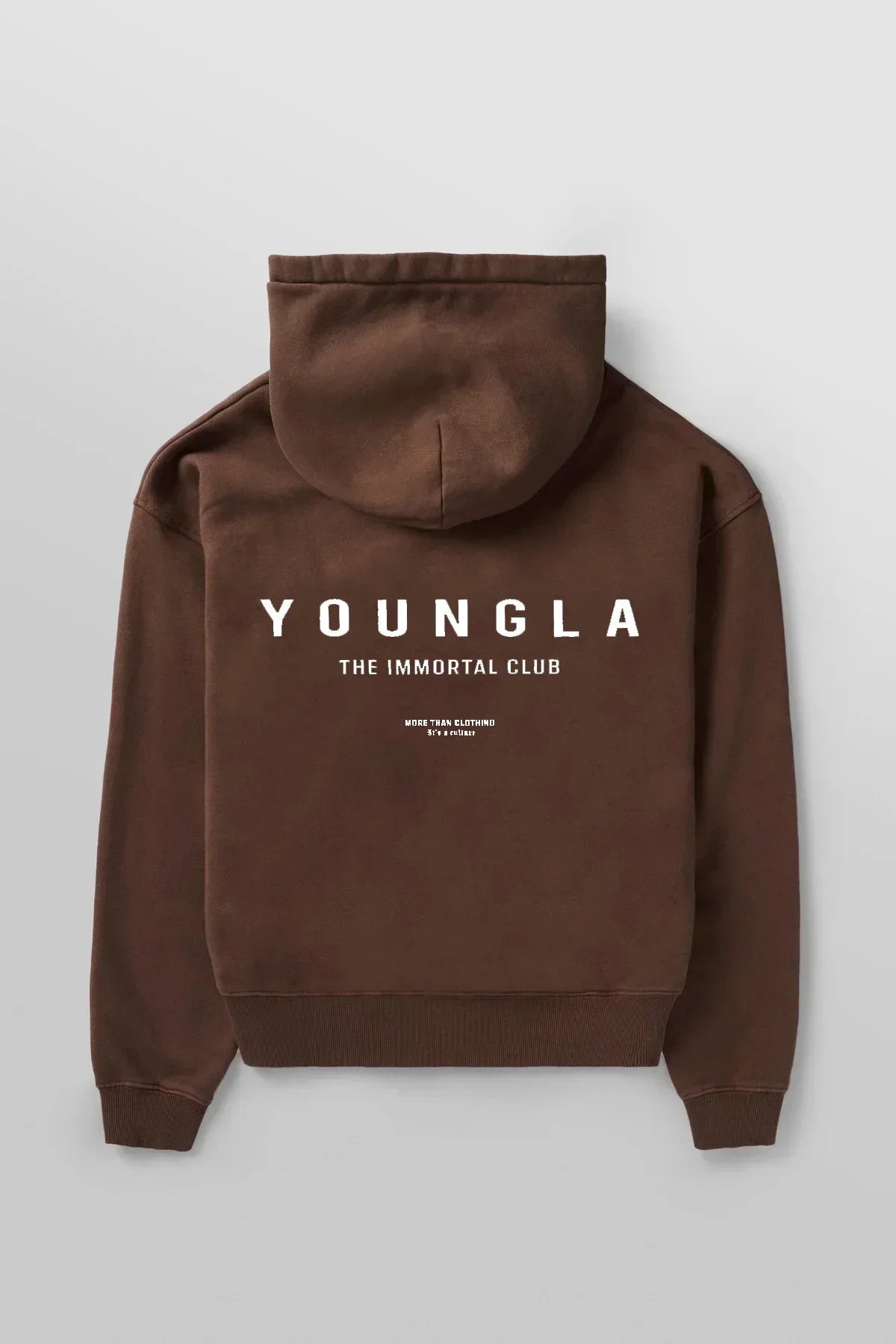 YOUNGLA American men's oversized hoodie double-layer composite fabric printed coat sports fitness sweatshirt