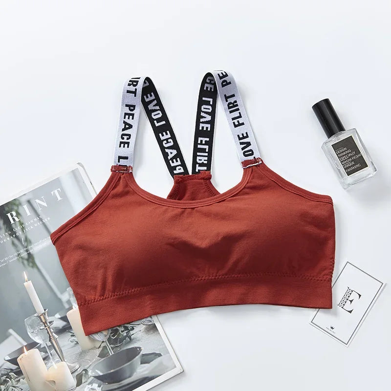 Elastic Sports Bra Sling Top Women's Sports Bra Without Steel Ring Sweat Absorption Quick Dry Comfortable Skin Fashion Underwear