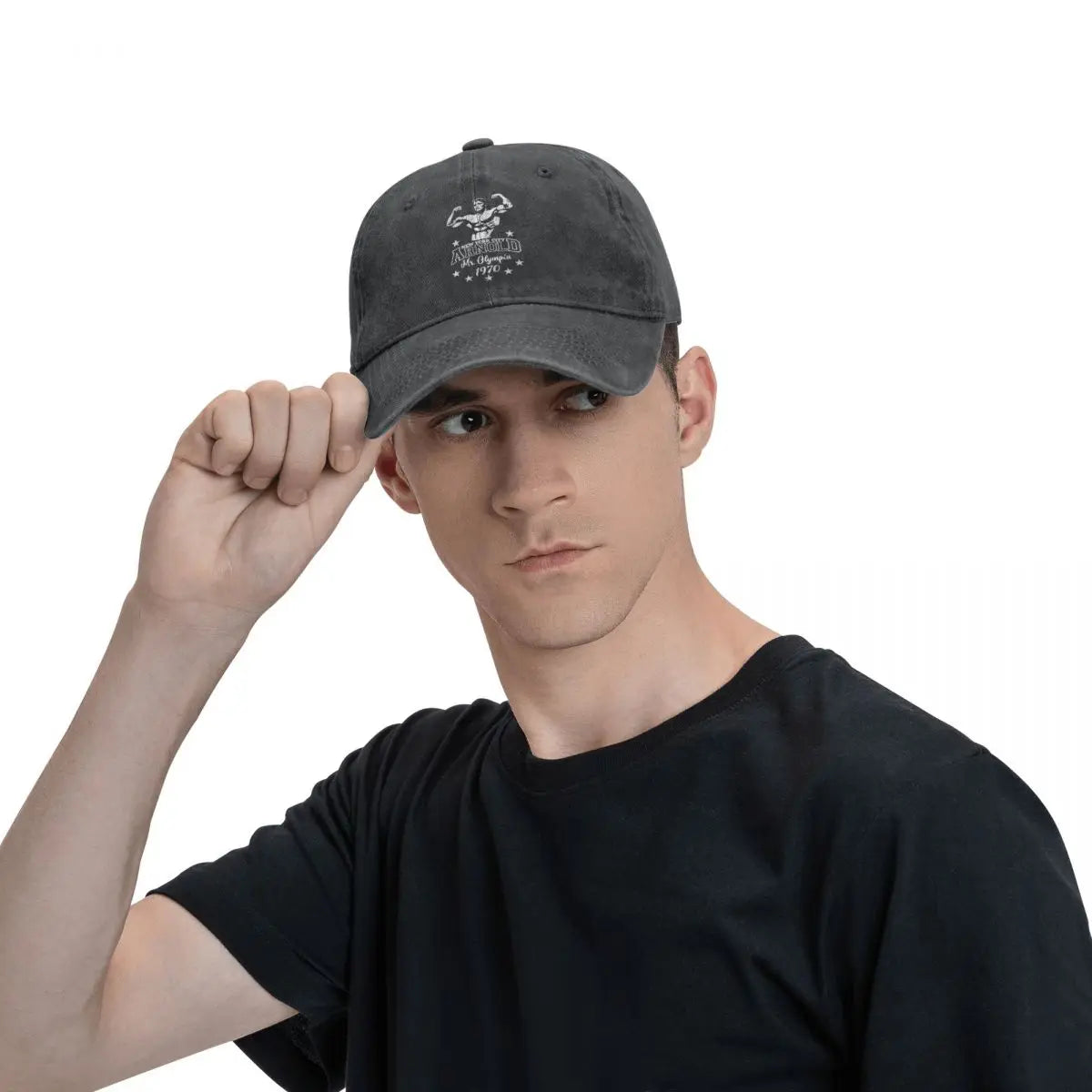 Arnold Schwarzenegger Mr Olympia Baseball Caps Vintage Distressed Denim Headwear for Men Women Outdoor Travel Caps Hat