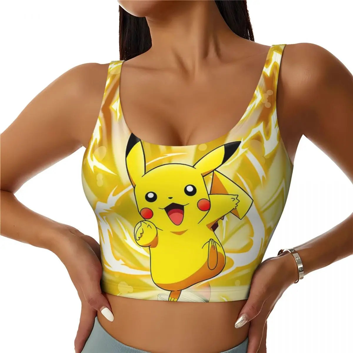 High Impact Pokemon Sports Bra Women Gym Workout Yoga Crop Top