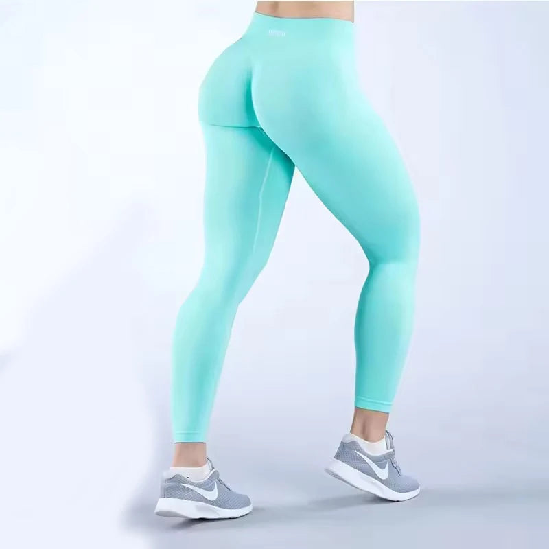 Impact Leggings for Women with logo Scrunch Seamless Yoga Legging Low Ribbed Band Gym Sports Pants High Stretchy Fitness Tights